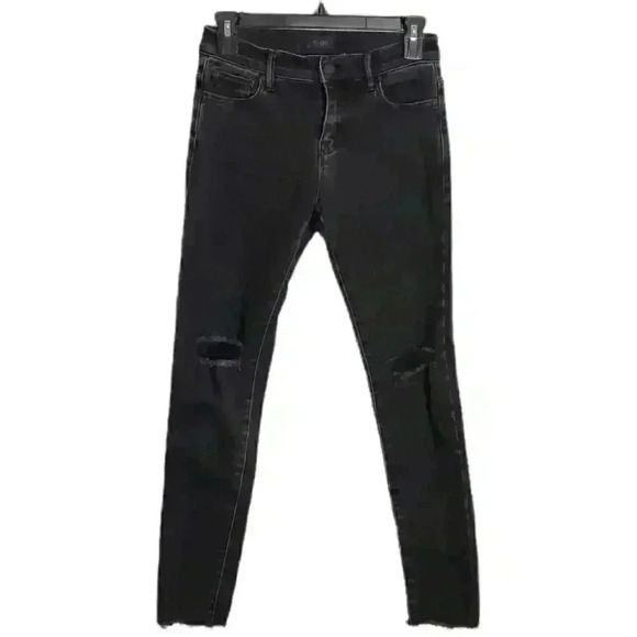 mother The Swooner Dagger Ankle Fray Black Jeans in Baa Baa Black Sheep Size 26 - Picture 2 of 12